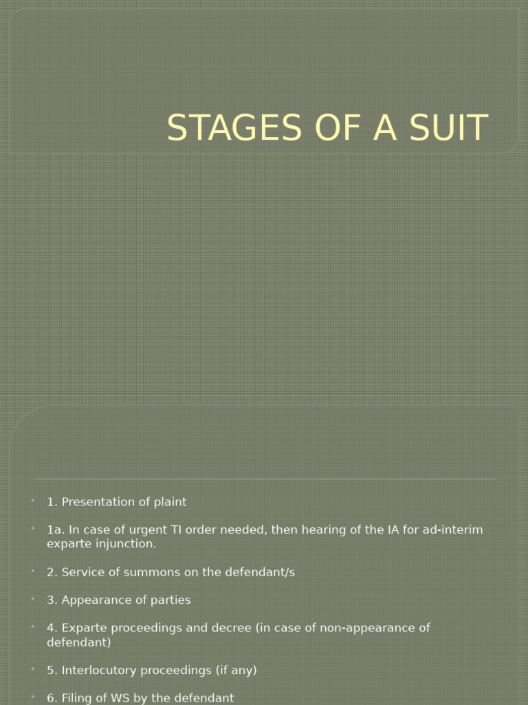 5 Stages of A Civil Suit | PDF