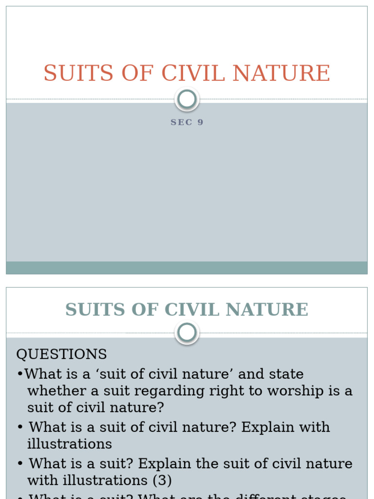 4 Sec 9 Suits of Civil Nature | PDF | Jurisdiction | Lawsuit
