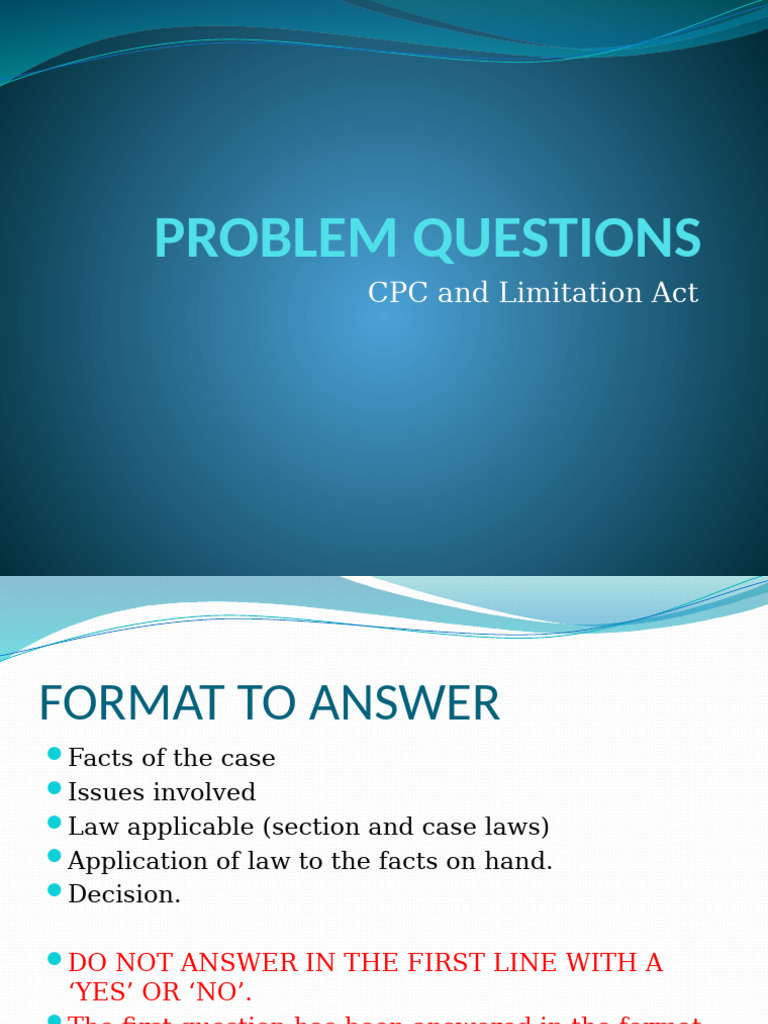 58 Problem Questions | PDF | Lawsuit | Pleading