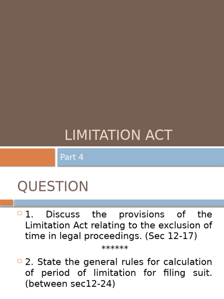 55 Limitation Act Part 4 | PDF | Legal Liability | Tort