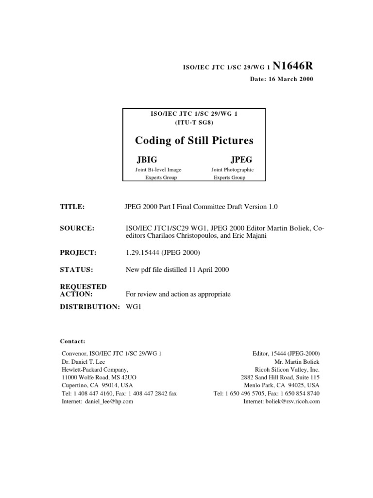 JPEG 2000 Standard PDF Computer Data Computing And Information