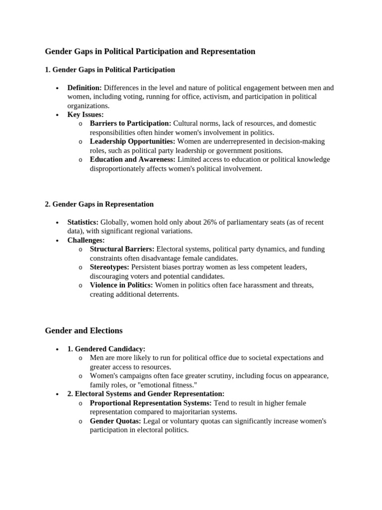 Gender Gaps in Political Participation and Representation | PDF ...