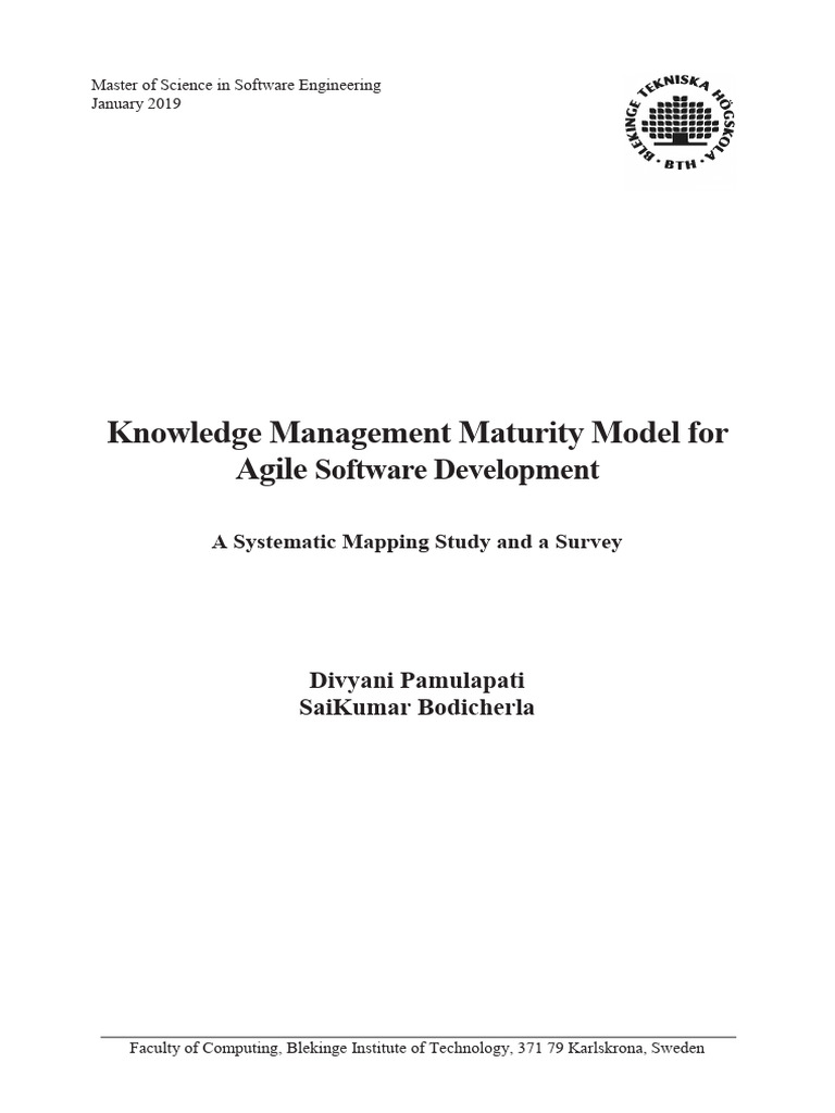 Knowledge Management Maturity in Agile | PDF | Agile Software ...