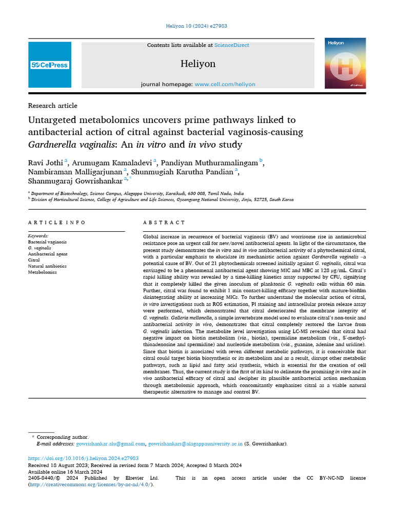 Untargeted Metabolomics Uncovers Prime Pathways Li | PDF | Microbiology ...