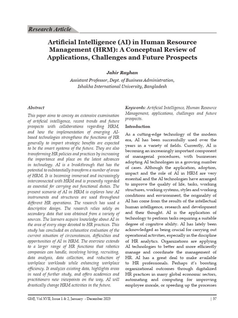 BB - Artificial Intelligence (AI) in Human Resource Management (HRM ...