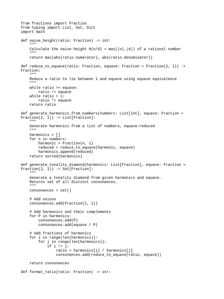 Tonality Diamond and Harmonics Generation | PDF | Harmony | Ratio