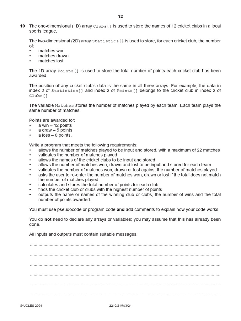 CS2210 May June 2024 Paper 2 Variant 1-Question | PDF | Computer ...