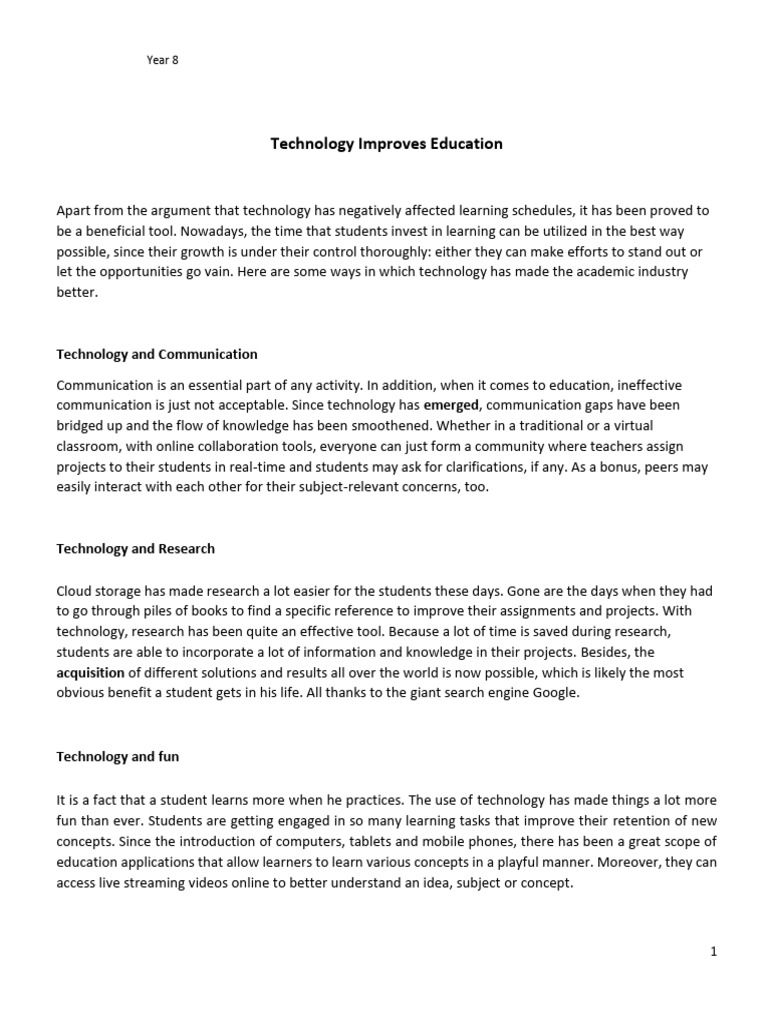Technology's Impact on Education | PDF | Communication | Learning
