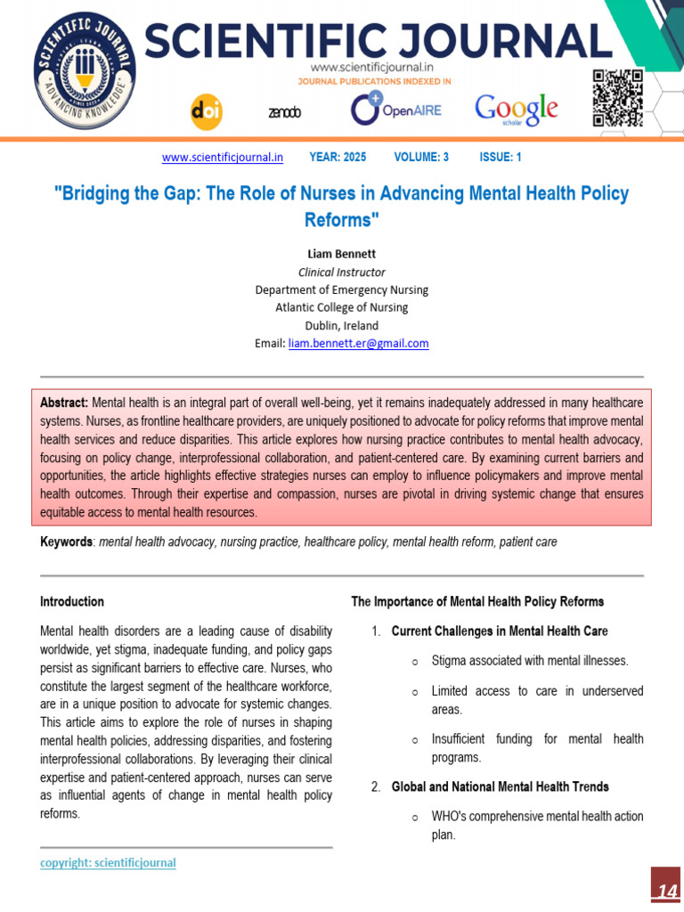 Nurses Driving Mental Health Policy Change | PDF | Mental Health | Nursing