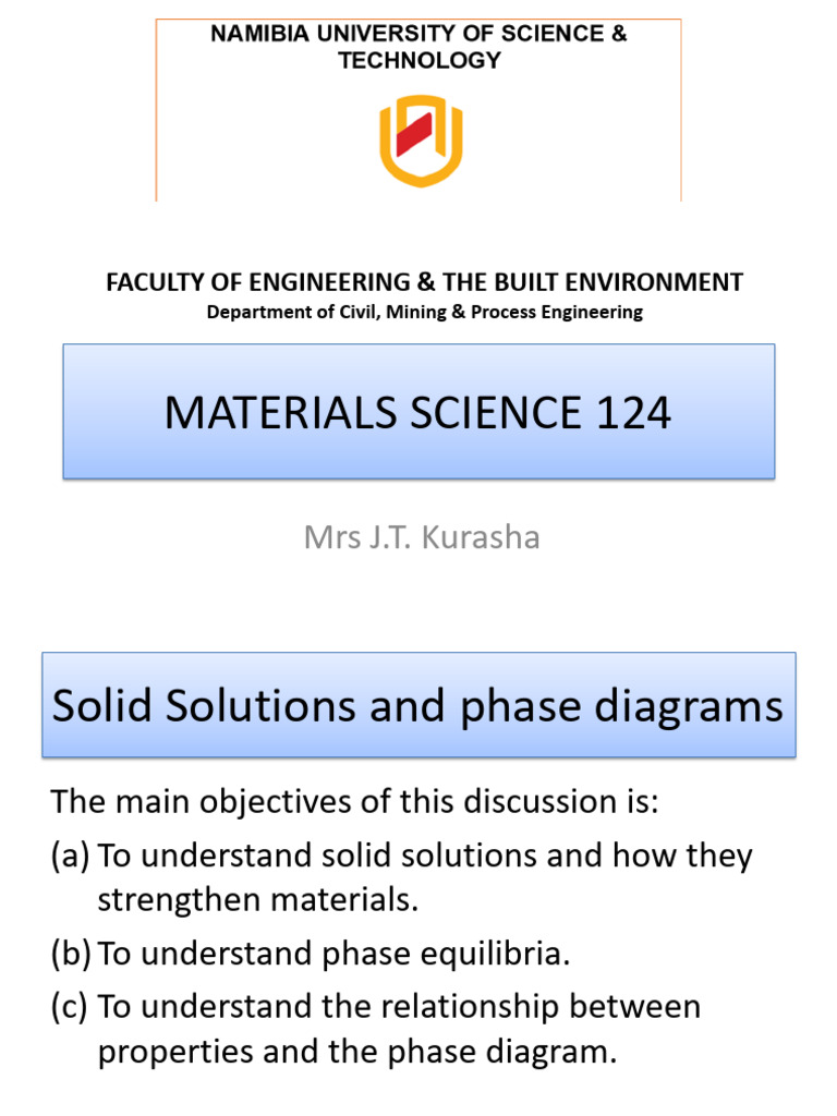 Solid Solutions and Phase Diagrams Explained | PDF | Phase (Matter) | Alloy