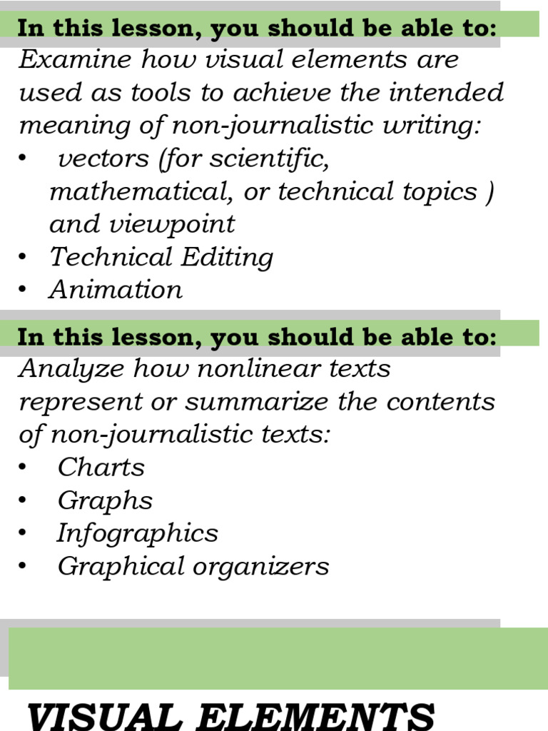 G7 Visual Elements As Tools in Achieving and Nonlinear Texts | PDF ...
