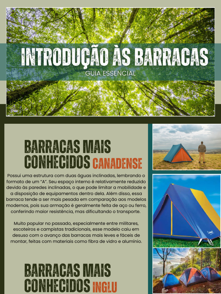 Tipos de Barracas e Dicas de Uso | PDF | Barraca | Incêndios