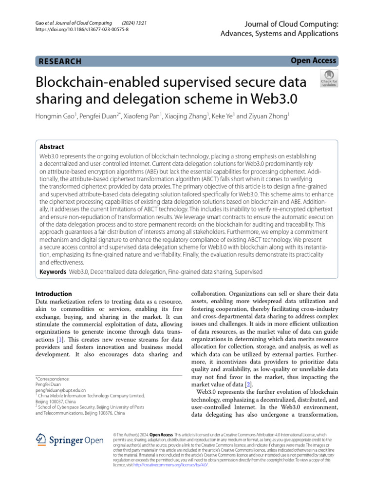 Blockchain-Enabled Supervised Secure Data Sharing and Delegation Scheme ...