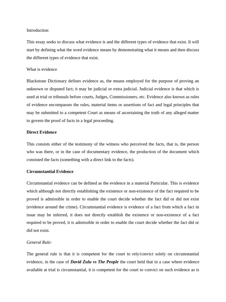 Evidence Assignment 2 Pdf Hearsay Evidence Law