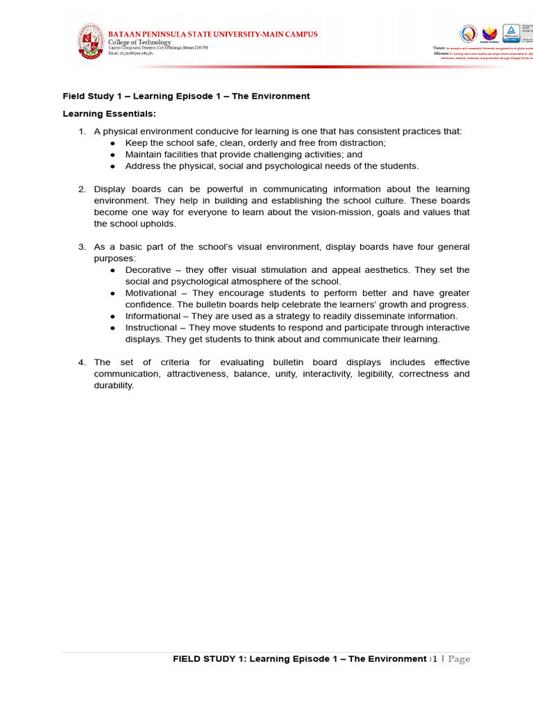School Environment for Effective Learning | PDF | Classroom | Learning