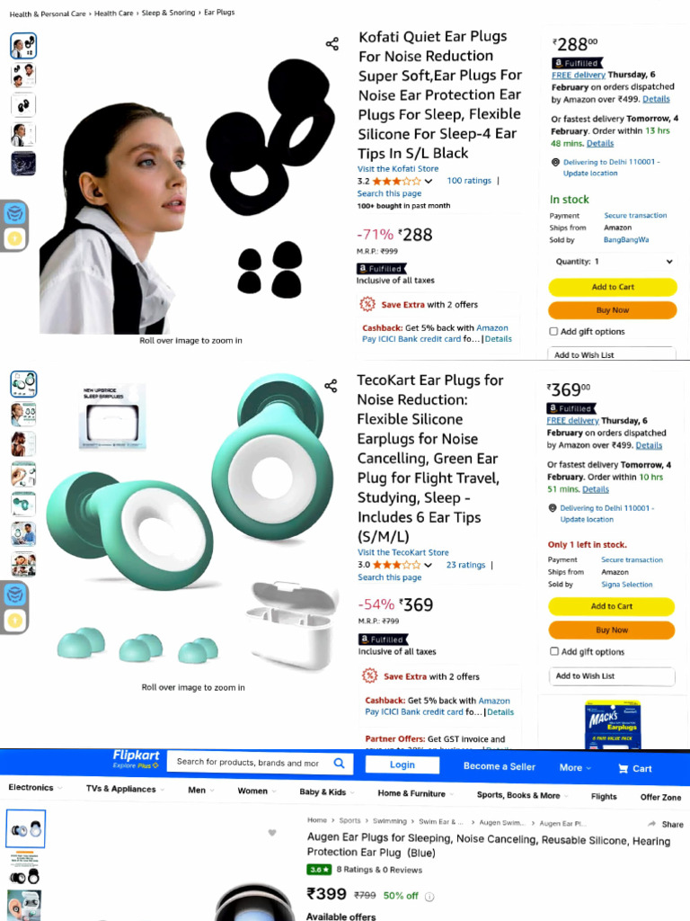 Ear Plugs for Noise Reduction and Sleep | PDF | Credit Card | Sound