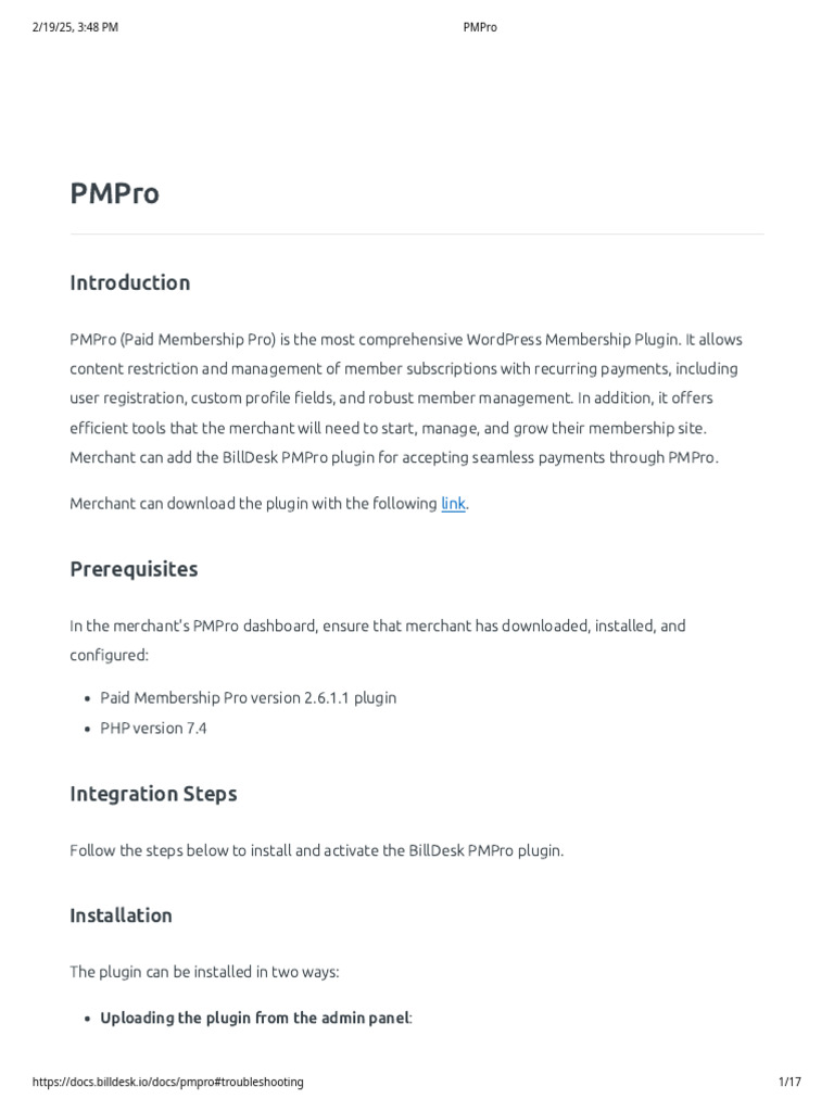Integrating BillDesk with PMPro | PDF | Word Press | Qr Code