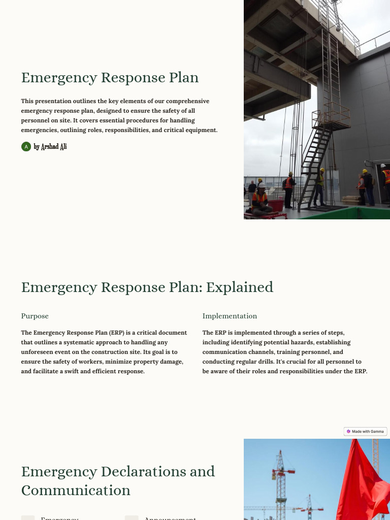 Comprehensive Emergency Response Plan | PDF | Emergency | Firefighting