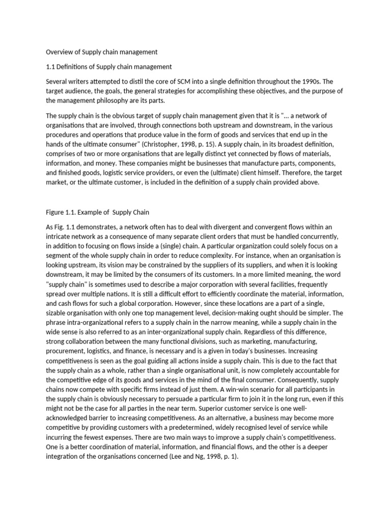 Supply Chain Management Overview | PDF | Supply Chain | Supply Chain ...