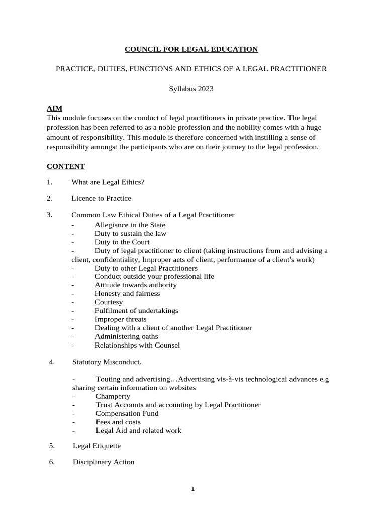 CLE Ethics Syllabus 2023 | PDF | Lawyer | Evaluation