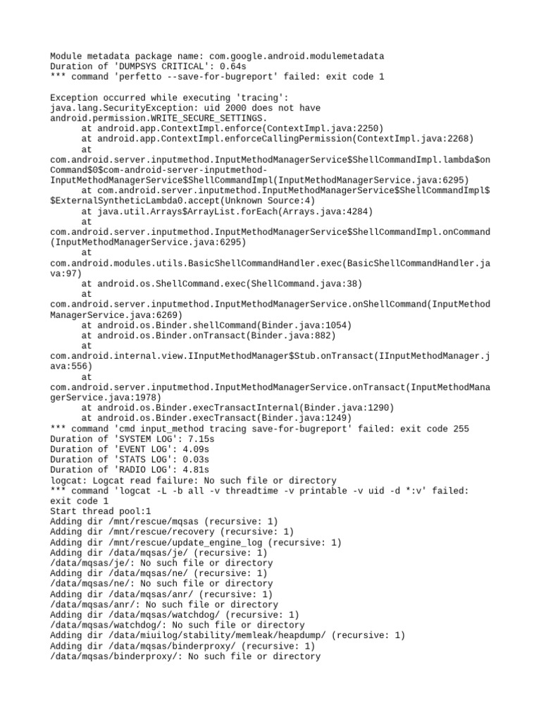 Android Service Manager Errors | PDF | Computing | Software Development