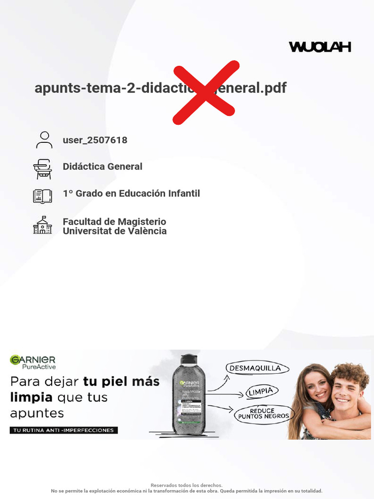 Wuolah Free Apunts Tema 2 Didactica General | PDF | Enseñando | Maestros