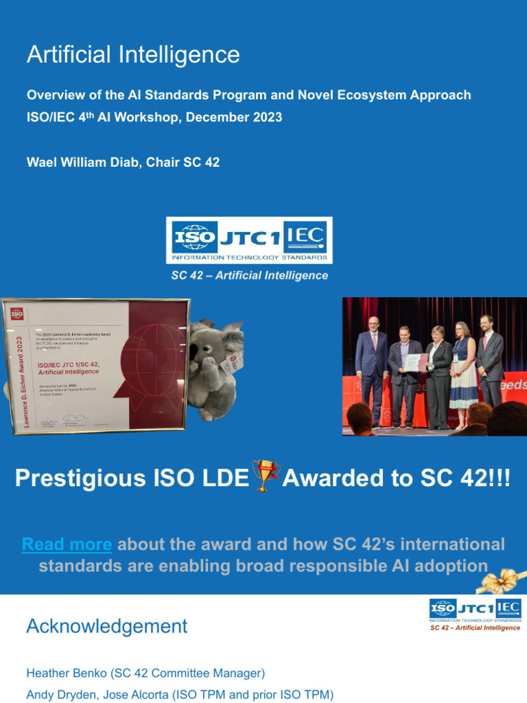 Overview of ISO IEC Workshop Wael | PDF | Artificial Intelligence ...