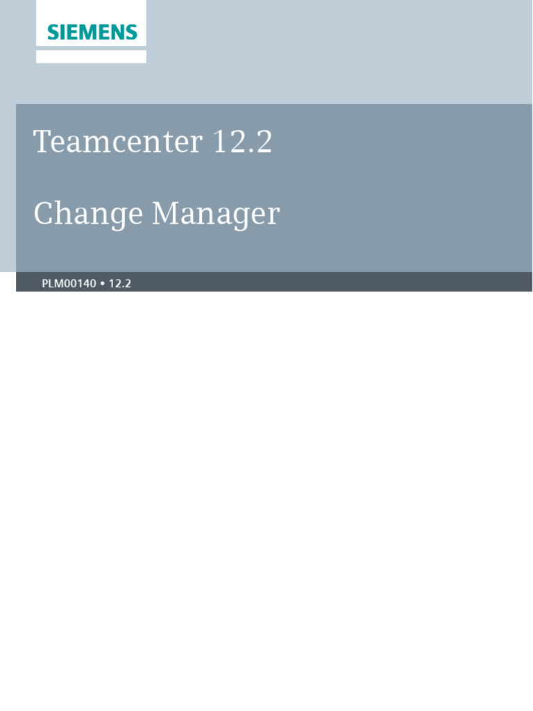 Teamcenter Change Management Overview | PDF | Product Lifecycle ...