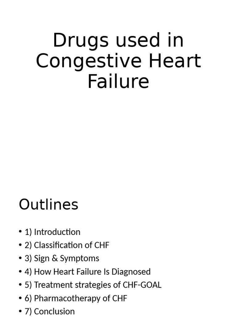Classification of CHF Drugs | PDF | Heart Failure | Heart