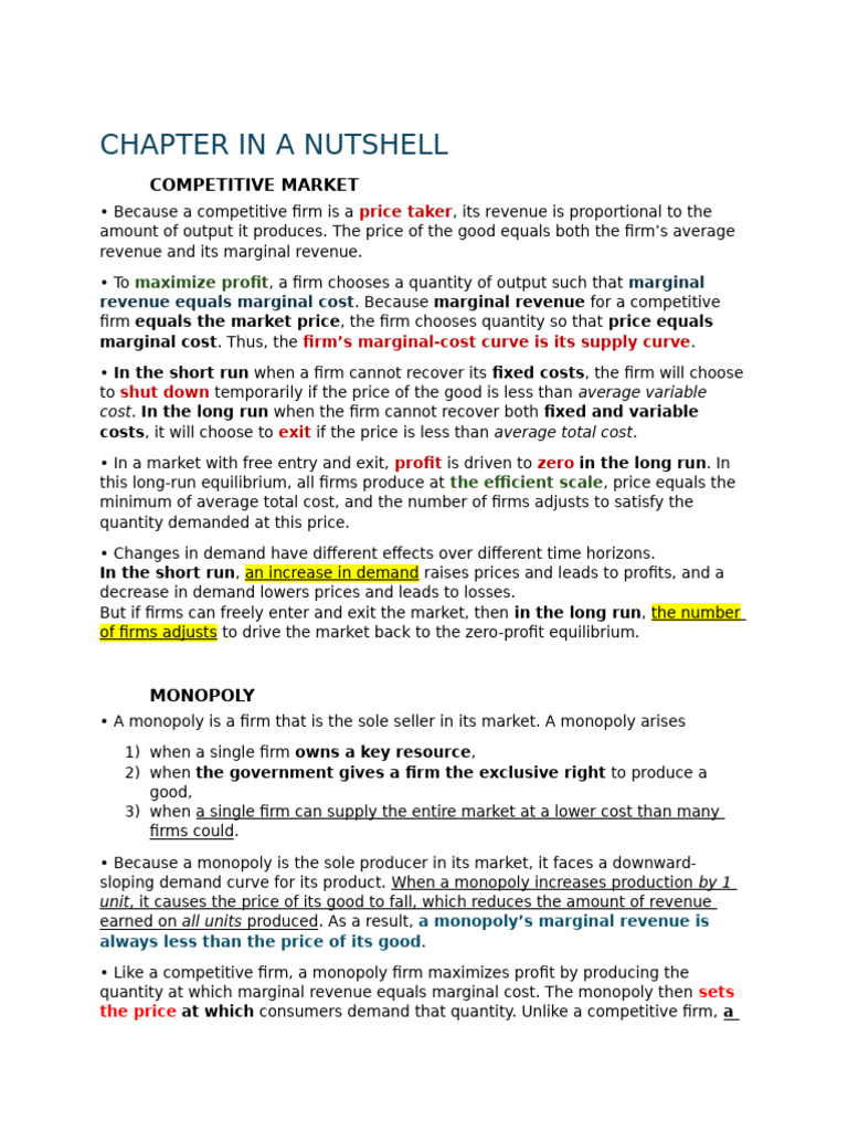 Market Structures in Economics Explained | PDF | Monopoly | Profit ...