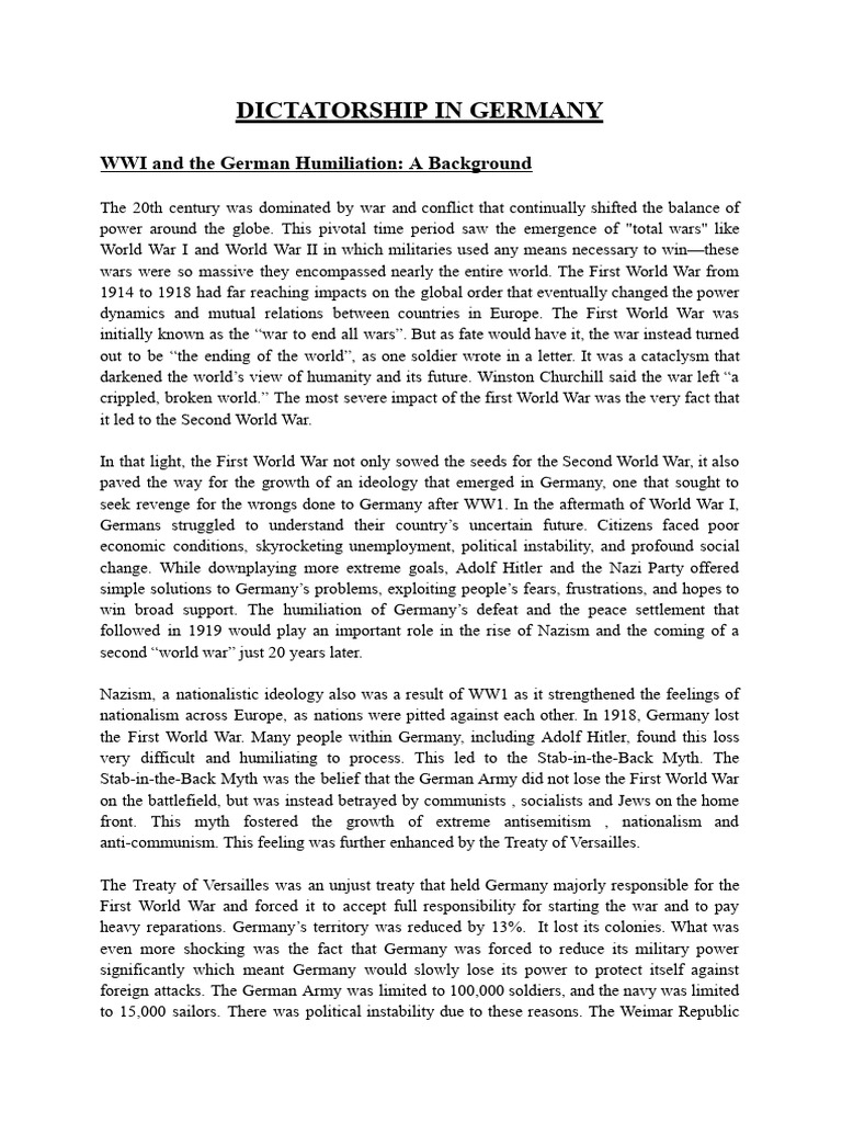 History Presentation Germany | PDF | Nazi Party | Weimar Republic