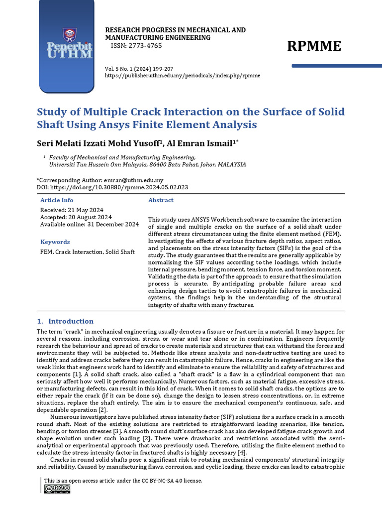Rpmme: Study of Multiple Crack Interaction On The Surface of Solid ...