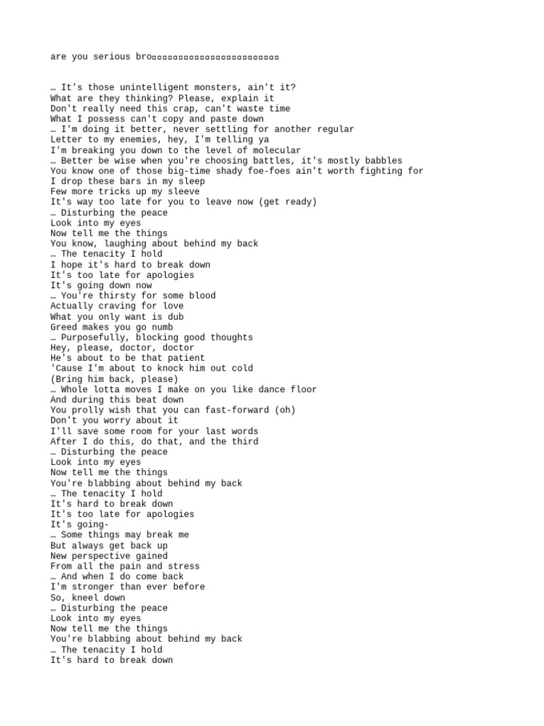 Disturbing the Peace: A Battle Anthem | PDF