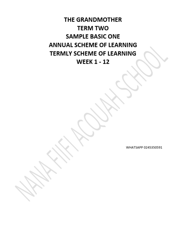 Term 2 Learning Scheme for Basic One | PDF | Word | Learning