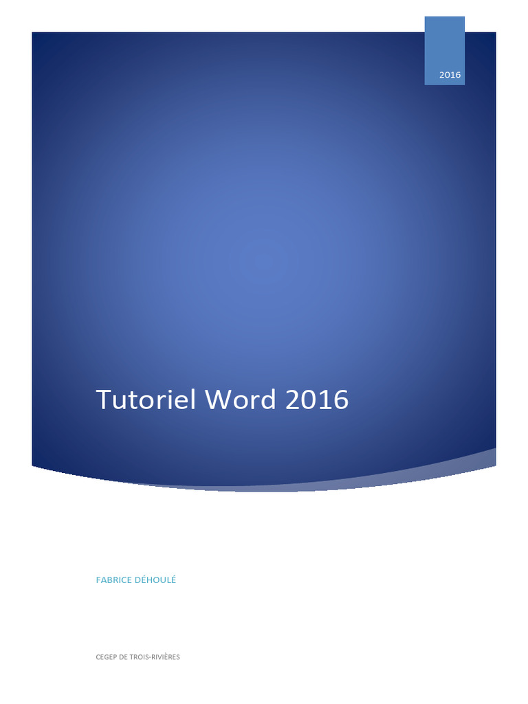 Tutoriel Complet Word 2016 | PDF | Microsoft Word