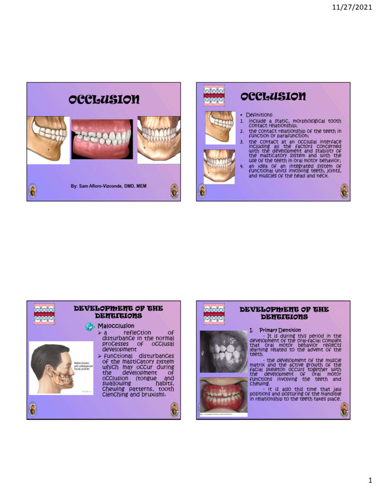 Understanding Primary Occlusion Development | PDF | Dental Anatomy ...