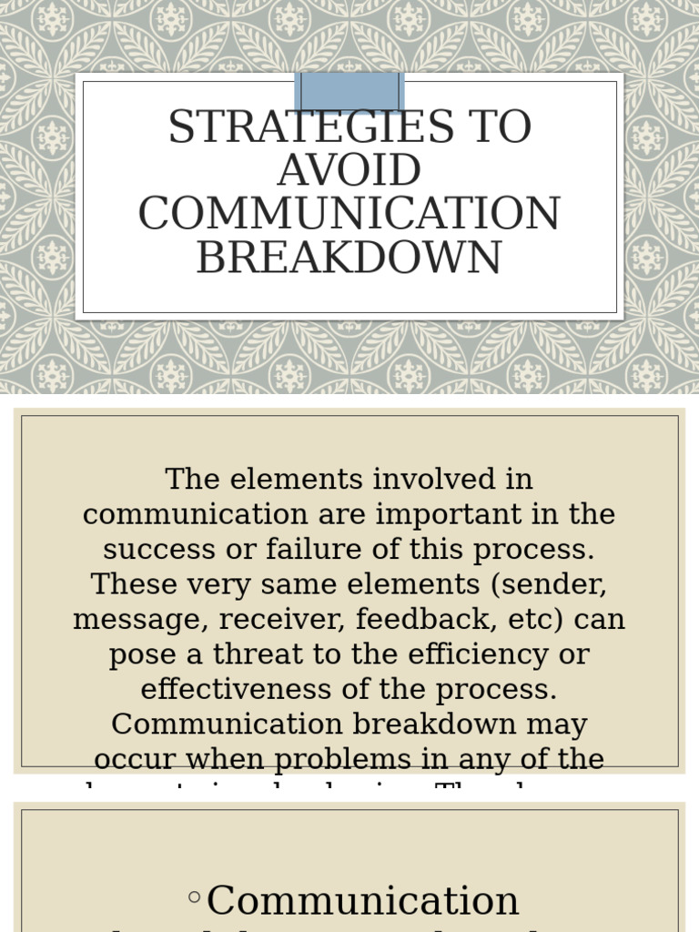Strategies to Prevent Communication Breakdown | PDF | Communication ...