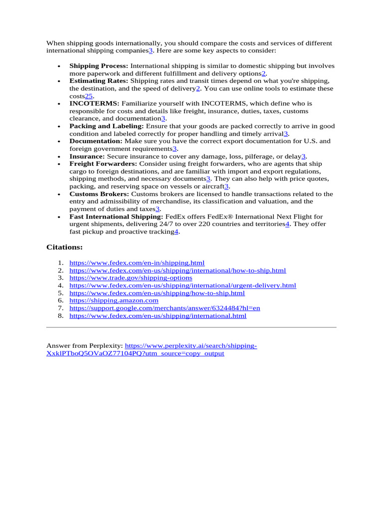 Guide to International Shipping Essentials | PDF | Cargo | Freight ...