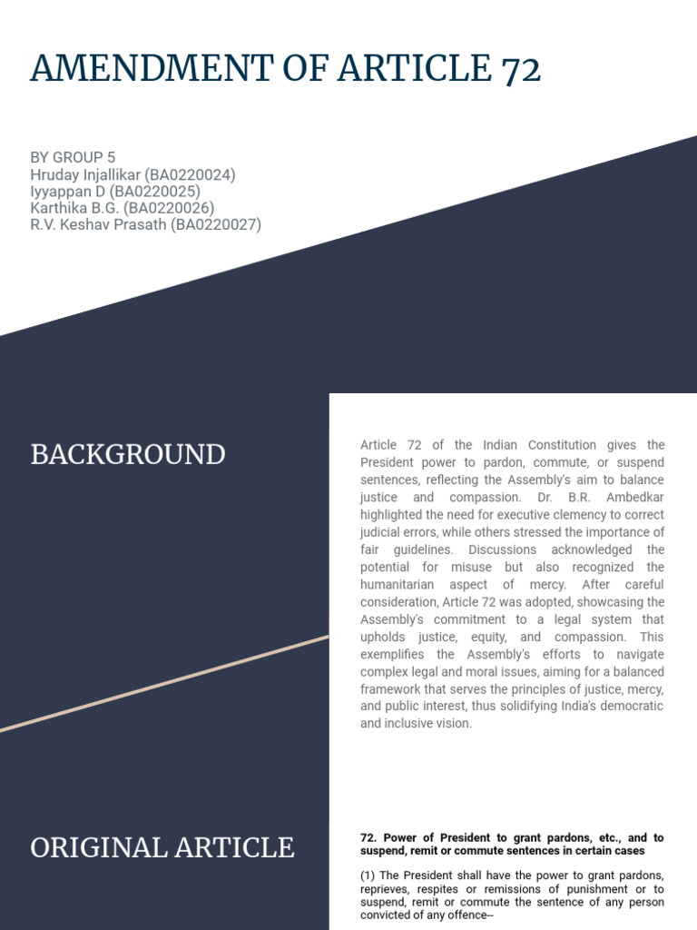 Amendment to Article 72: Pardon Powers | PDF | Pardon | Judiciaries
