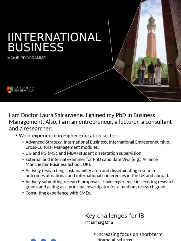 MSc International Business Programme Guide | PDF