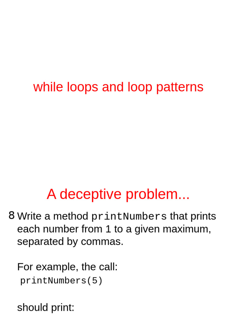 Topic14 While Loops Loop Patterns | PDF | Computer Programming | C++