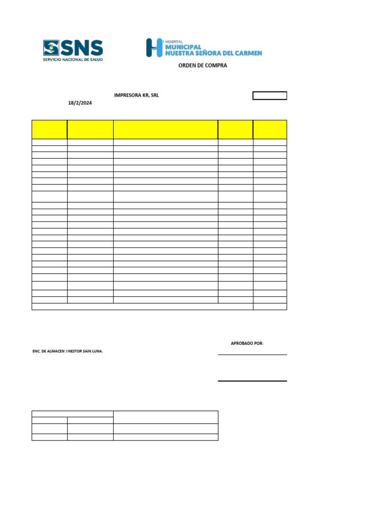 Orden de Compra 2025 - Impresora KR, SRL | PDF