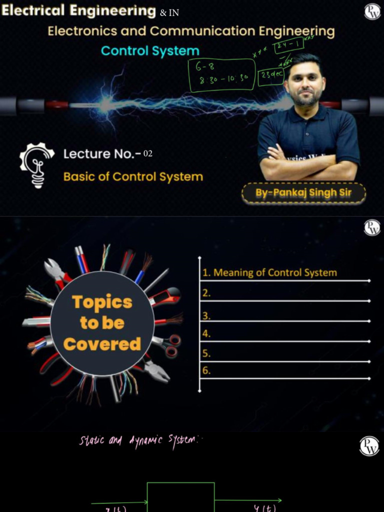 Basics of Control Systems 02 - Class Notes | PDF