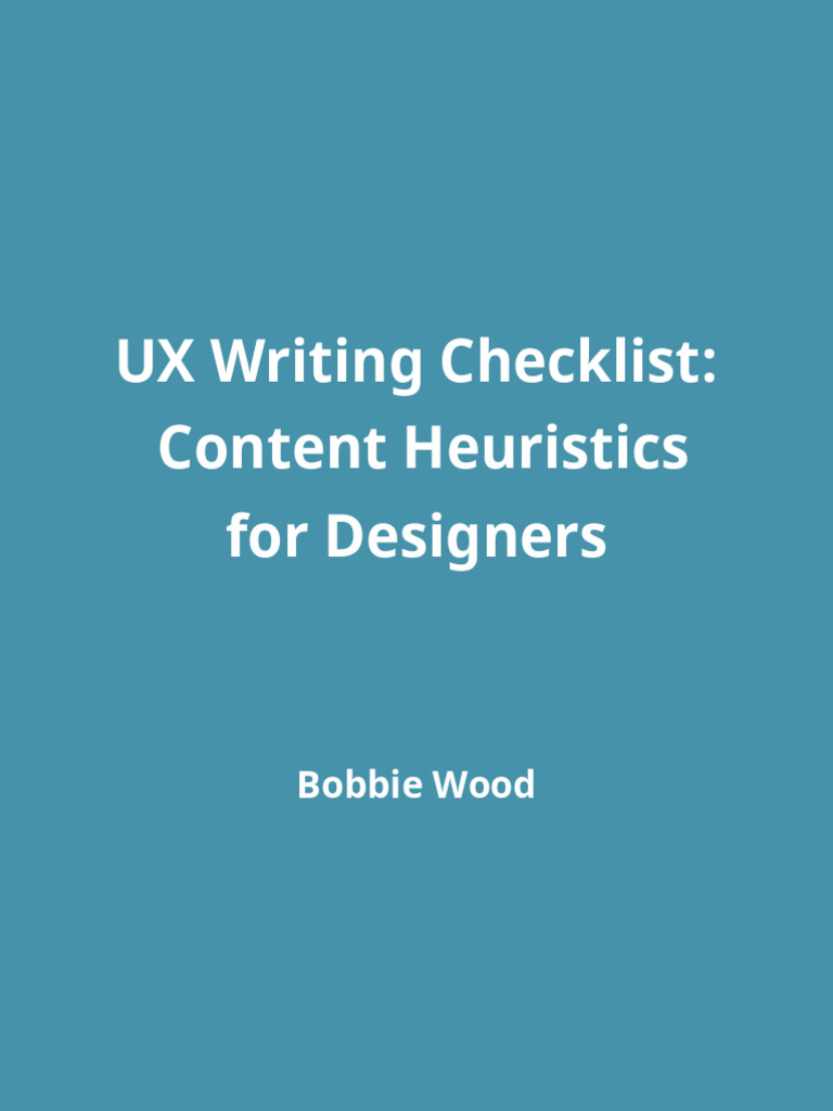 UX Writing Best Practices Checklist | PDF