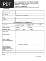 Change Control SOP for Pharma | PDF
