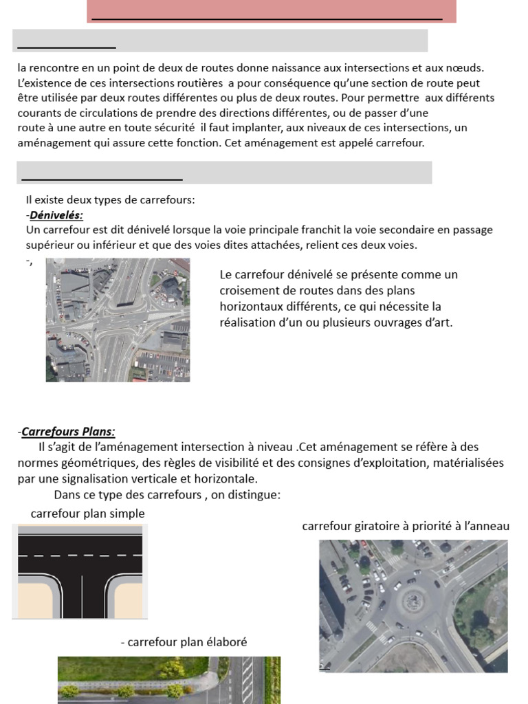 Types de carrefours routiers | PDF | Intersection (Route) | Aménagement ...