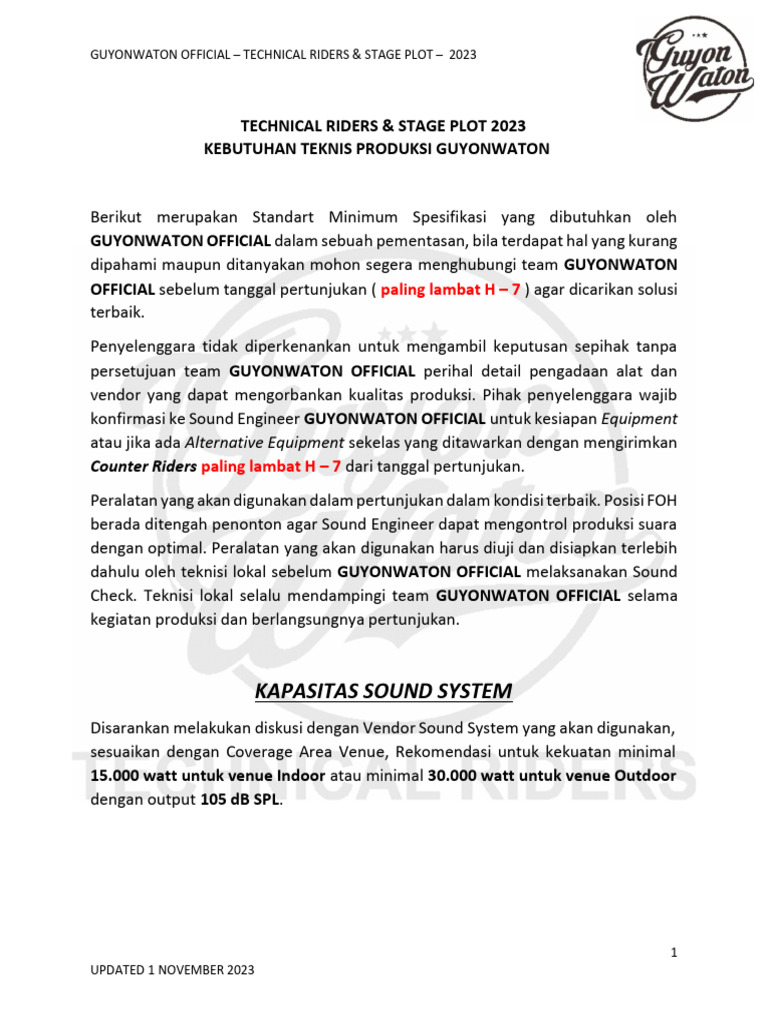 Technical Riders Guyonwaton 2023 | PDF