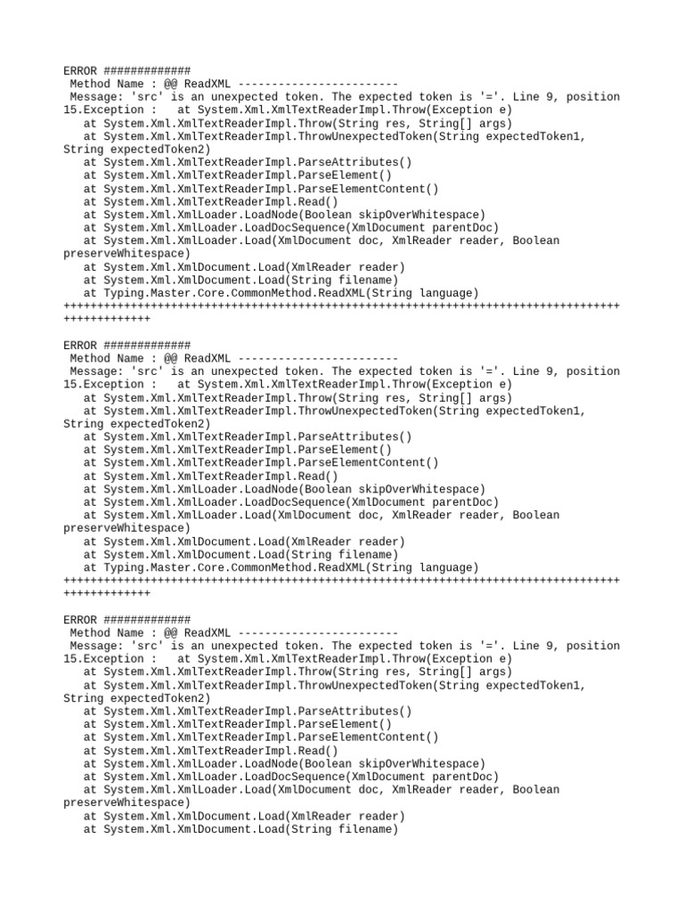 XML Parsing Error: Unexpected Token | PDF | Computer Data | Computer ...