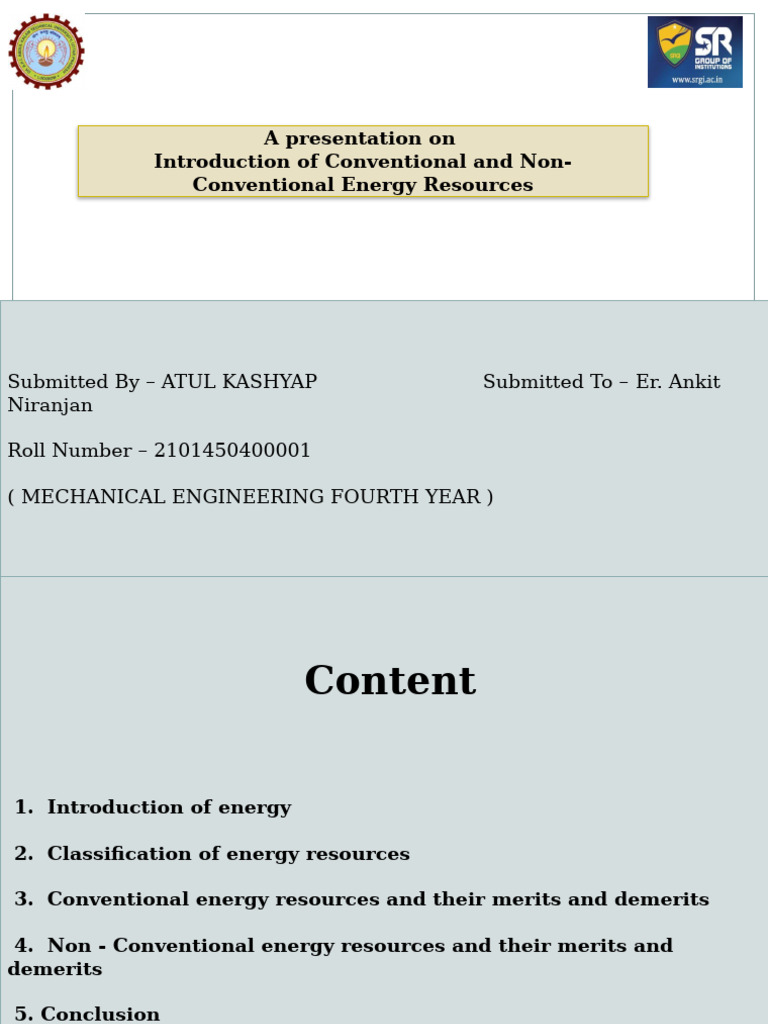Conventional vs Non-Conventional Energy | PDF | Fuels | Energy Development