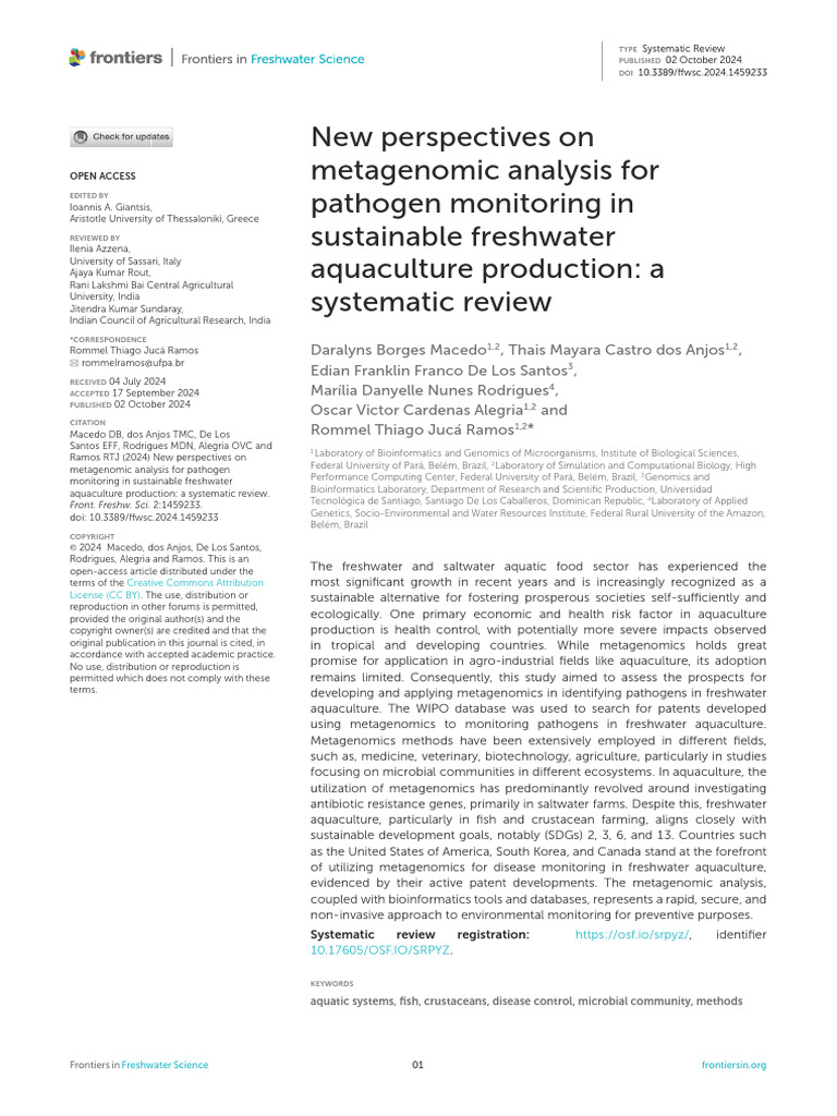 New Perspectives On Metagenomic Analysis For Pathogen Monitoring in ...